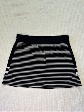 PGA Tour Black and White Striped Athletic Mini Skort